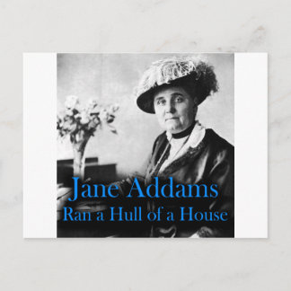Postal Trabajo social: Jane Addams manejó un casco de una