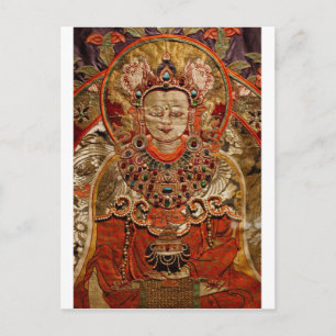 POSTAL TRABAJO TIBETANO DE ARTE DE THANGKA EN LA SEDA