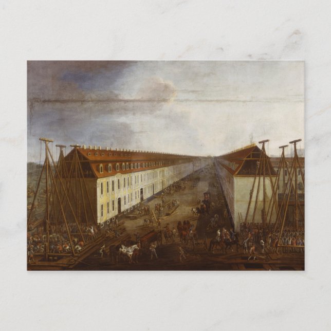 Postal Trabajos de construcción en Friedrichstrasse, Berl (Anverso)