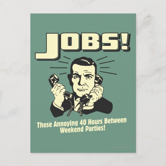 Postal Trabajos: Horas entre Fiestas de fin de semana (Anverso)