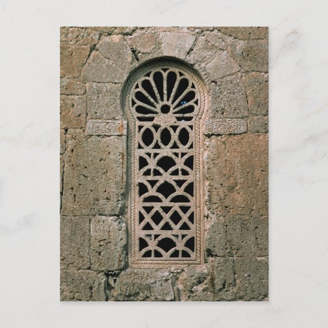 Postal Tracería de ventanas desde la basílica de San Juan (Anverso)