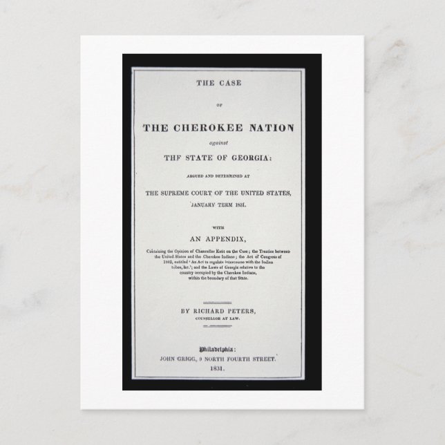 Postal Tracto antiremoción, por Cherokee Nation, en respu (Anverso)