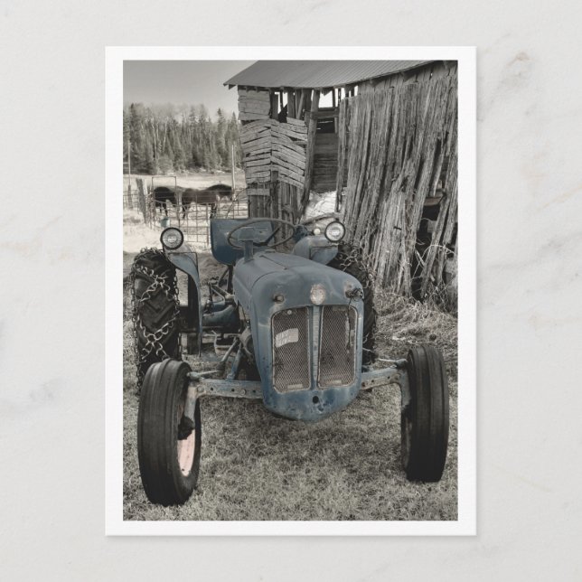 Postal tractor antiguo (Anverso)