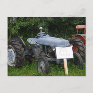 Postal Tractor azul Dusky Vintage
