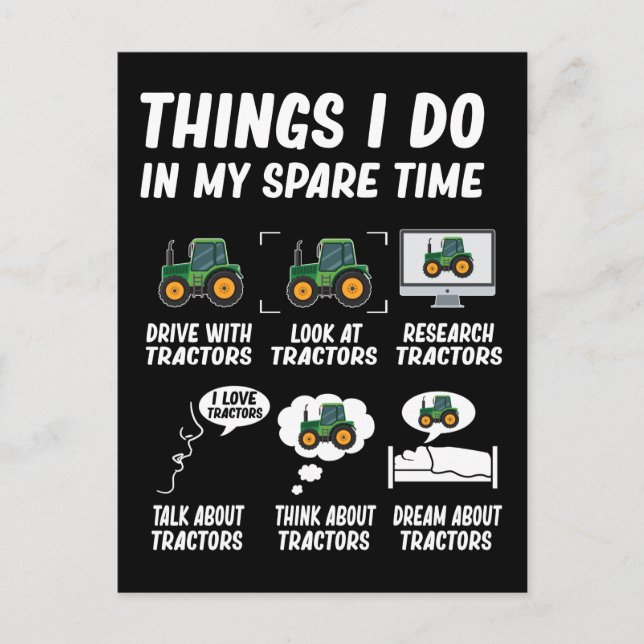 Postal Tractor Boy Funny Farming Tractors (Anverso)