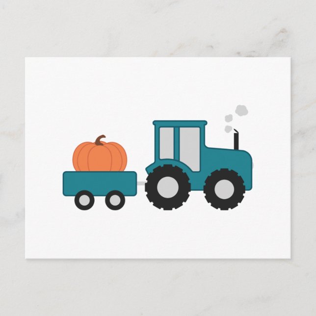 Postal Tractor de calabaza (Anverso)