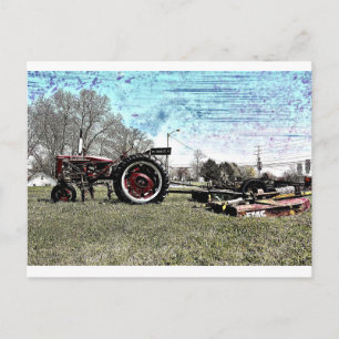 Postal Tractor Rojo Pequeño