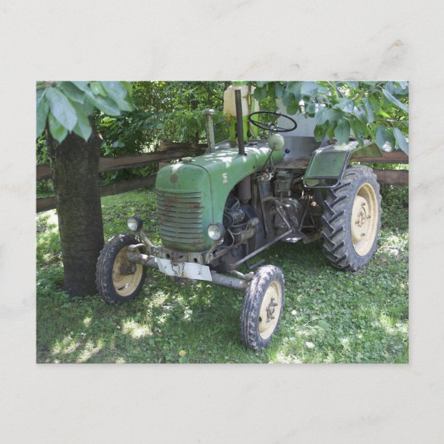 Postal Tractor verde Steyr 80A (Anverso)