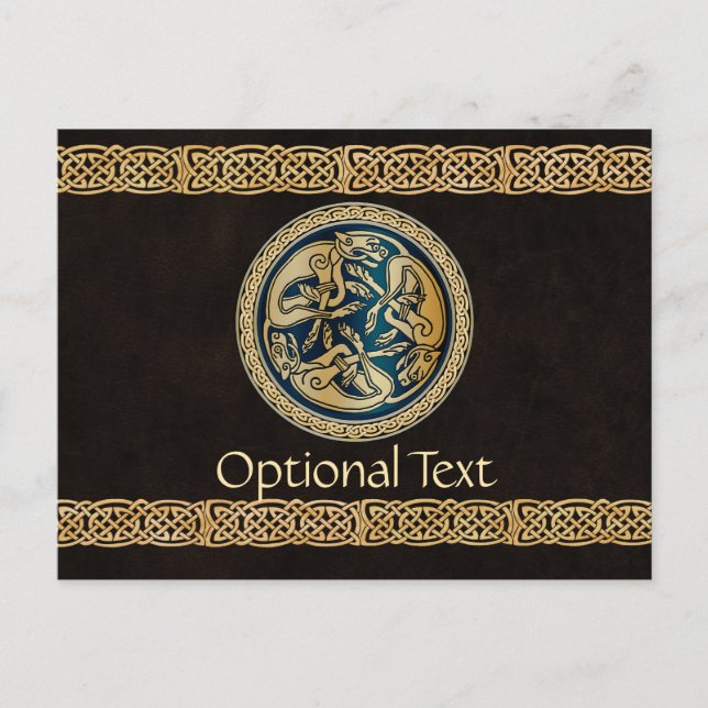 Postal Tradición de Knotwork de Lobo Celta (Anverso)
