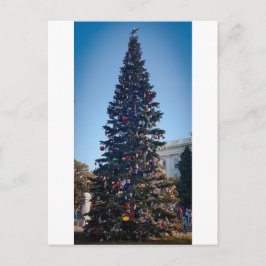 Postal Tradición familiar navideña del árbol de Navidad g