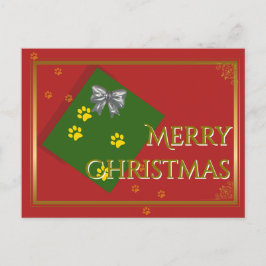 Postal Traditional Christmas Postcard - Gold Typography
