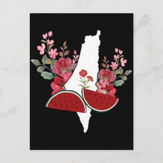 Postal Traditional Palestine elements in palestine map