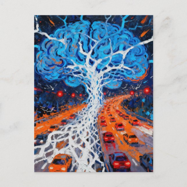 Postal Traffic Jam in The Brain Surreal (Anverso)