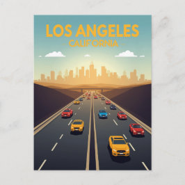 Postal Tráfico en la autopista de Los Ángeles California