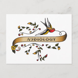 Postal Tragar y desplazar con Audiología