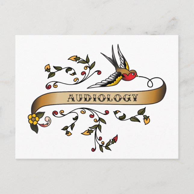 Postal Tragar y desplazar con Audiología (Anverso)