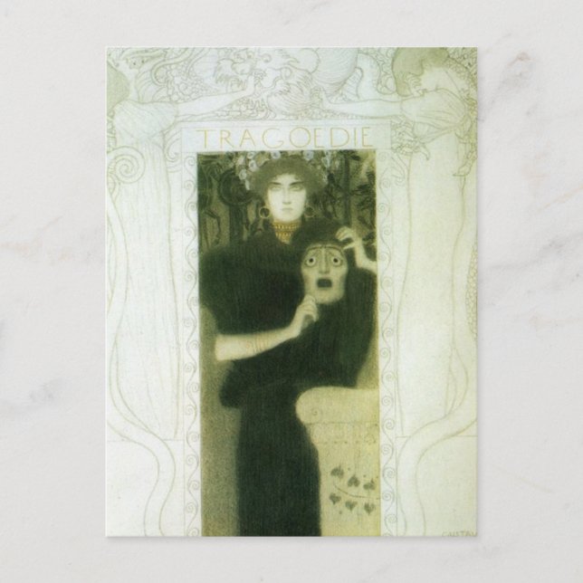 Postal Tragedia de Gustav Klimt (Anverso)