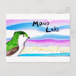 Postal trago violeta del gree del mono lago