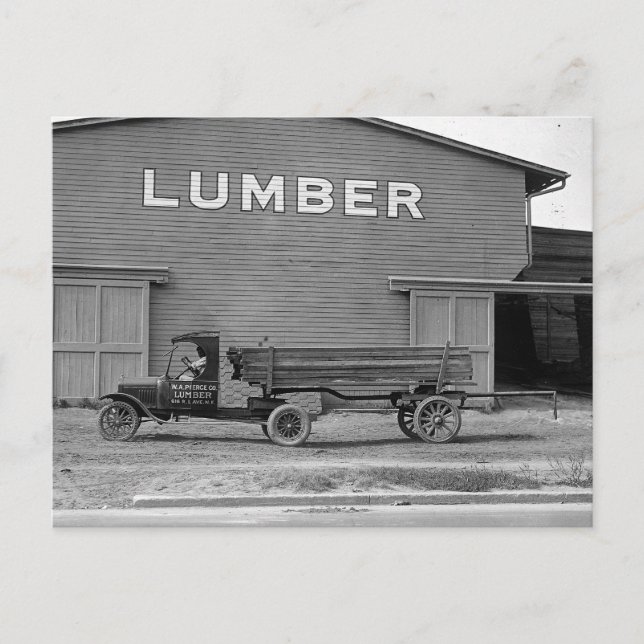 Postal Trailer de primeros tractores, 1925 (Anverso)