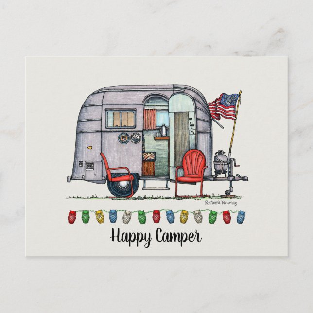 Postal Trailer de viaje de camper Airstream (Anverso)