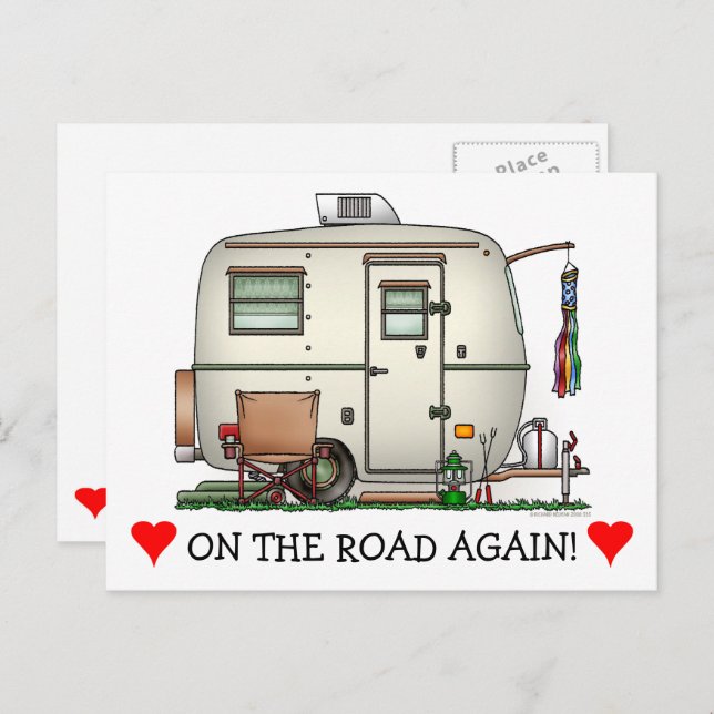 Postal Trailer de viaje de caravana de huevos de cristal Zazzle.es