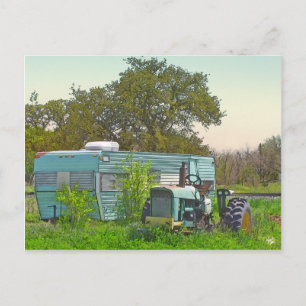 Postal Trailer de vintage y tractor de correspondencia, D