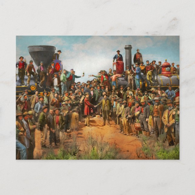 Postal Train - Civil - La foto del champán de 1869 (Anverso)