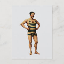 Traje de baño a rayas de nadador fuerte victoriano