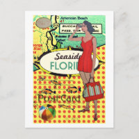 Traje de baño retro de belleza de la costa de Flor
