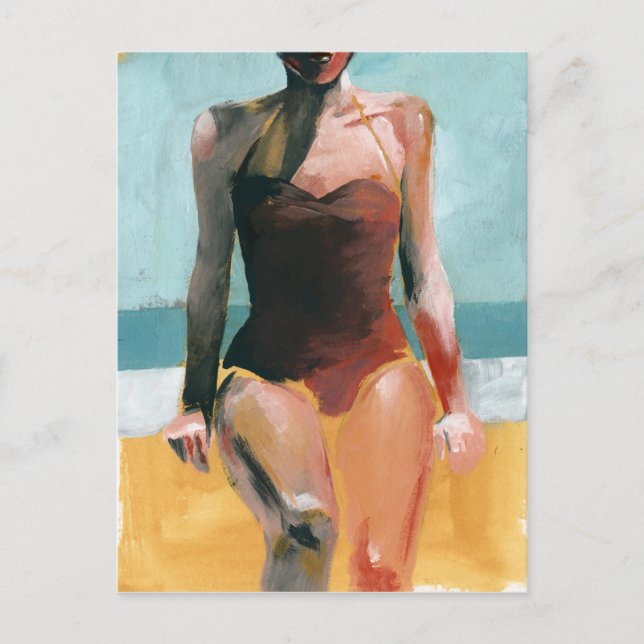 Postal Traje de baño vintage - Traje de baño rojo (Anverso)