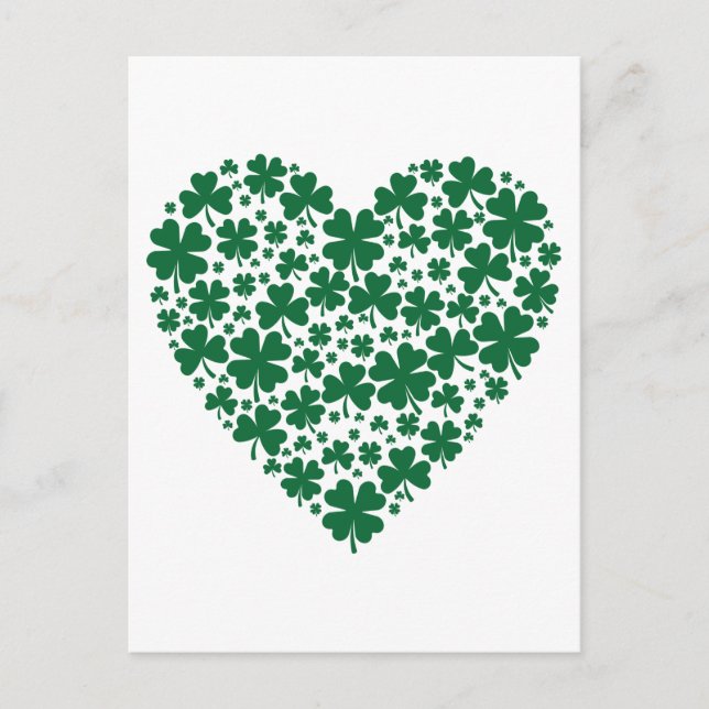 Postal Traje de chocolate Shamrock Hearts St. Patrick's D (Anverso)