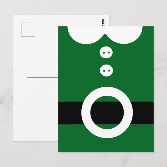 Postal Traje de duende de Navidad - Gráfico limpio de Nav (Anverso / Reverso)