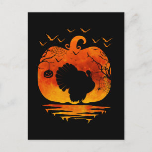 POSTAL TRAJE DE PAVO DE ACCIÓN DE GRACIAS CALABAZA TEMPOR