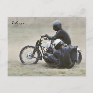 Postal Traje para damas pre '65 sidecar