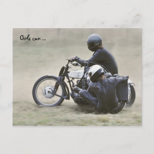 Postal Traje para damas pre '65 sidecar (Anverso)