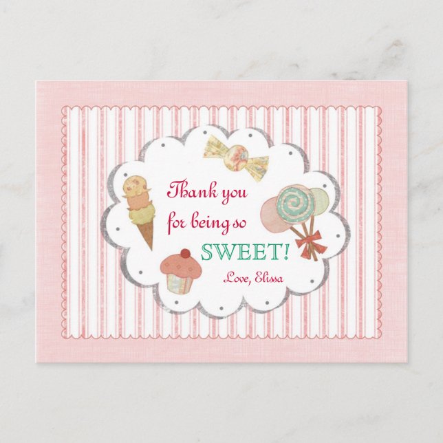 Postal Trajes dulces Gracias Postcard (Anverso)