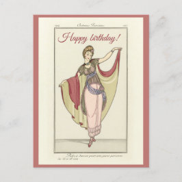 Postal Trajes Parisiens- Vestido de baile, Cumpleaños