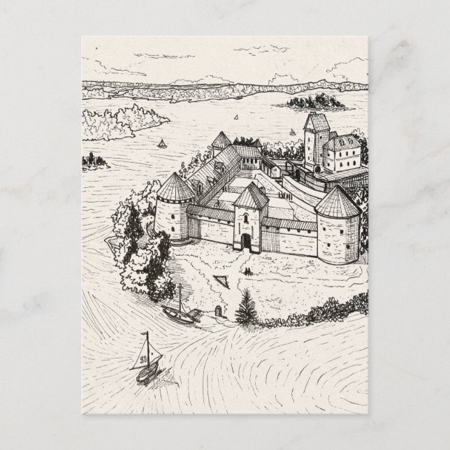 Postal Trakai Island Castle Lituania Arquitectura gótica (Anverso)