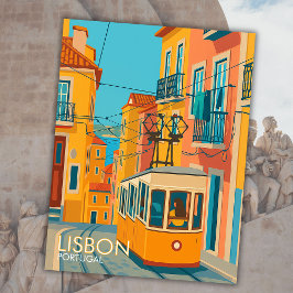 Postal Tramo amarillo Lisboa Portugal Viaje al arte Europ