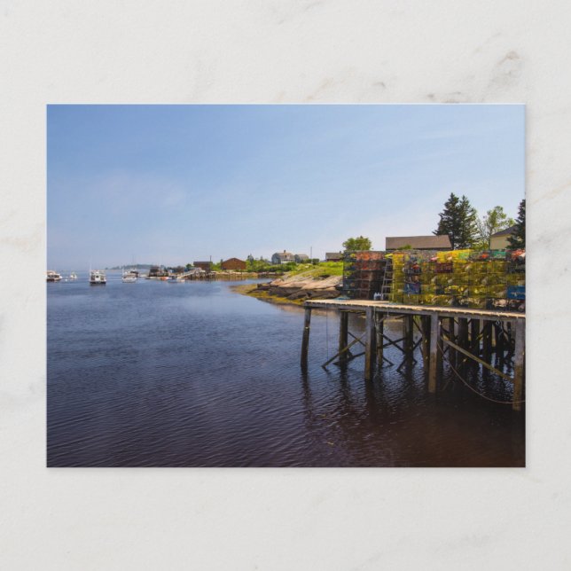 Postal Trampas de langosta, Corea, Maine (Anverso)