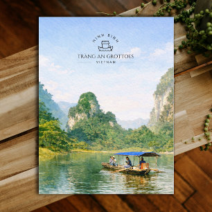Postal Tràng An Grottoes, Vietnam, Ninh Binh   Acuarela