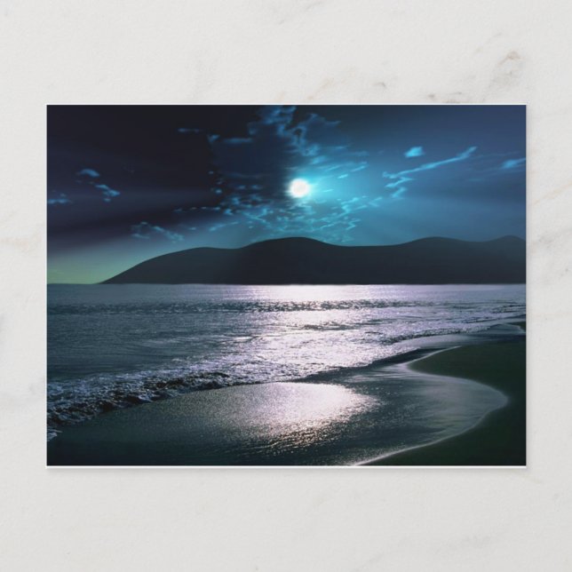 Postal Tranquilidad Beach Moonrise (Anverso)