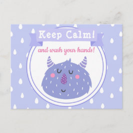 Postal ¡Tranquilo y lávate las manos!Detener el virus cor