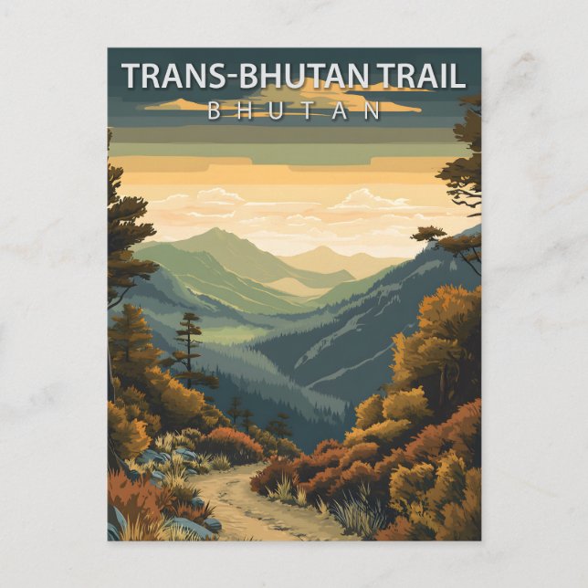 Postal Trans-Bhutan Trail Bhutan Vintage Travel (Anverso)