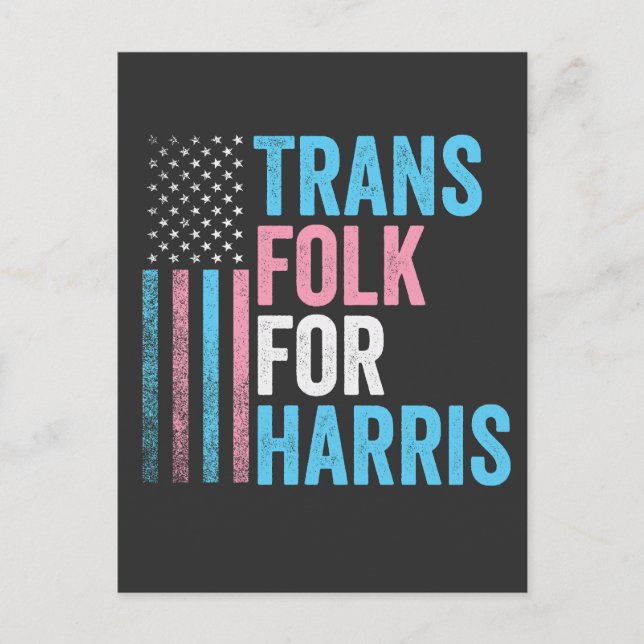 Postal Trans Folk Para Harris Election Transgender LGBT (Anverso)
