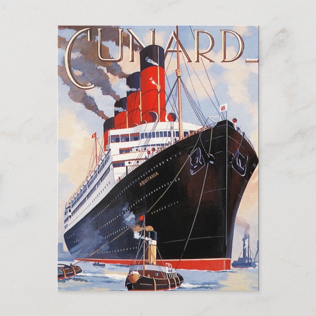 POSTAL TRANSATLÁNTICO CUNARD AQUITANIA (Anverso)