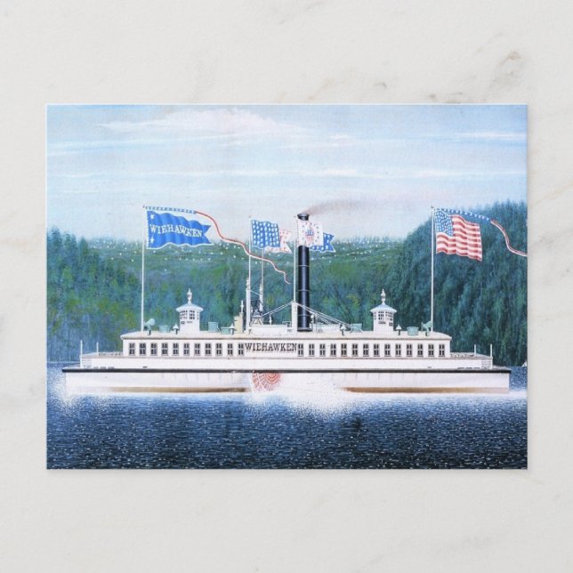Postal Transbordador de vapor Wiehawken 1868 (Anverso)