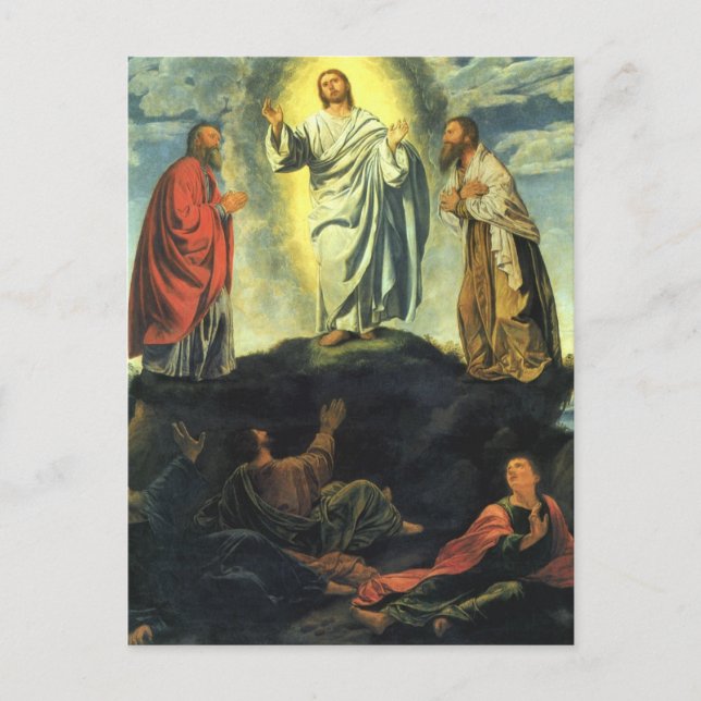Postal Transfiguración de Giovanni Girolamo Savoldo (Anverso)