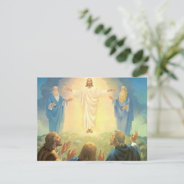 Postal Transfiguración de Jesucristo, religión vintage (Anverso de pie)