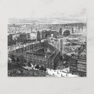 Postal Transformación de París: Edificio en 1861